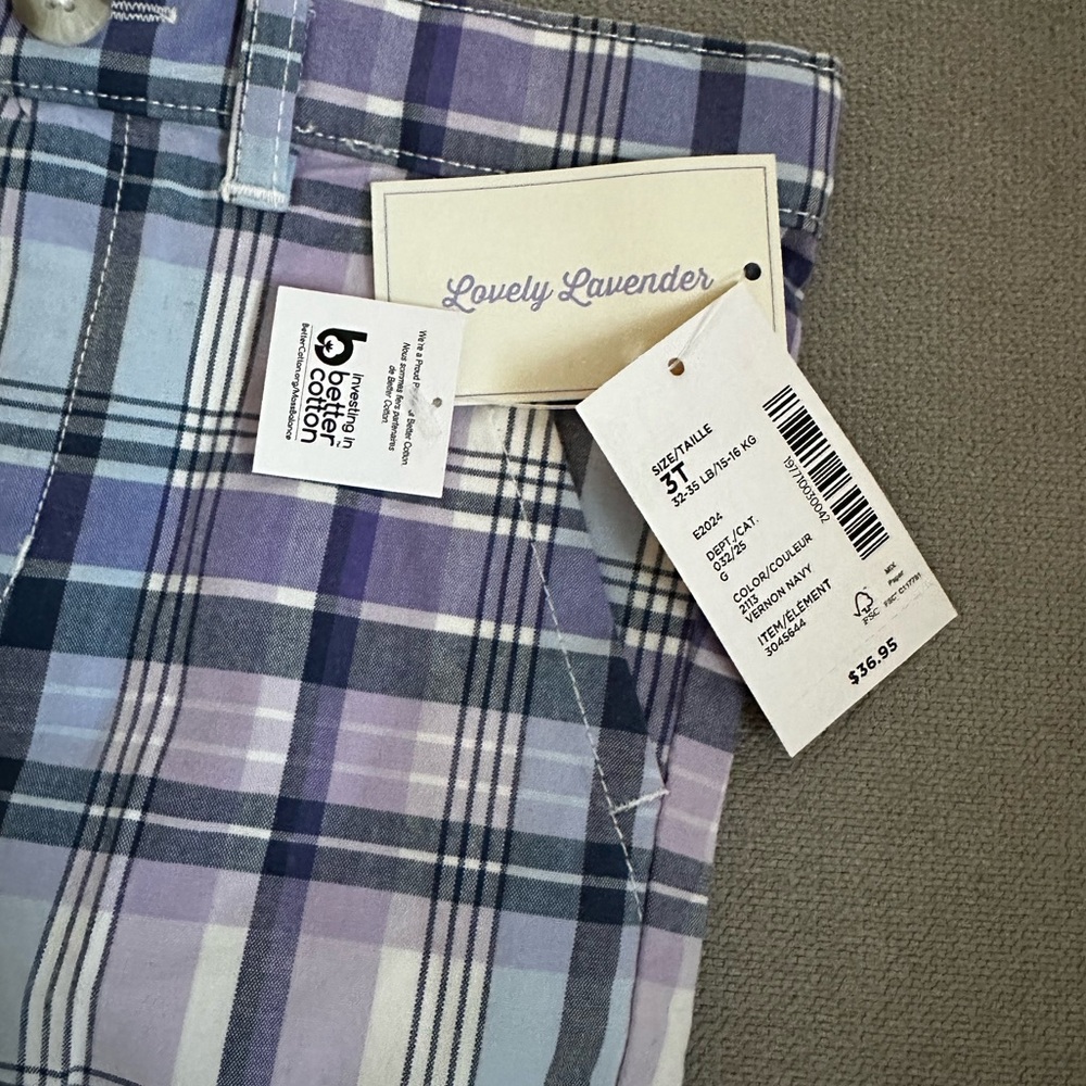 Toddler Black Pants and Purple Plaid Shorts NWT - Picture 3 of 7